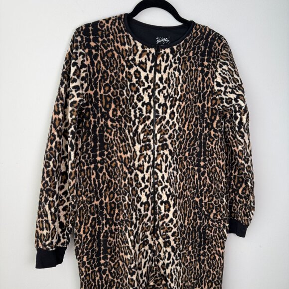 Nick & Nora Sleep Onesie Leopard Print Fleece Footed Size Small - Picture 6 of 7